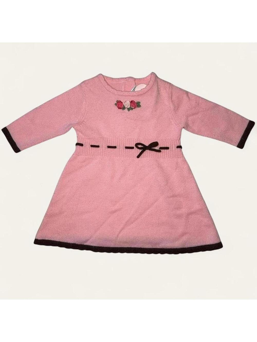 Vintage Gymboree Pink Dress Brown Accents 3-6 Months 2004